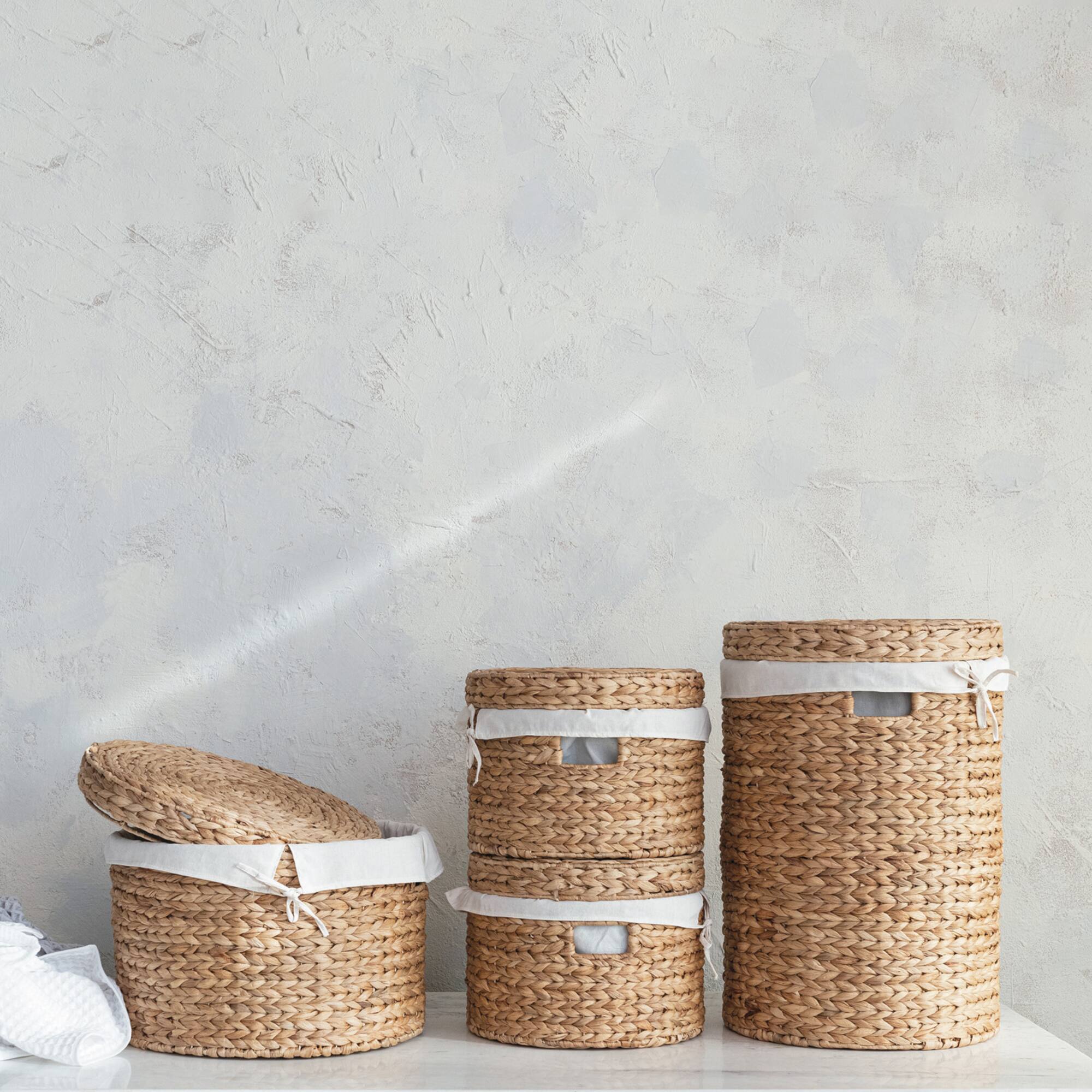 Hello Honey® Natural Brown Serene Hyacinth Basket Set with Lids